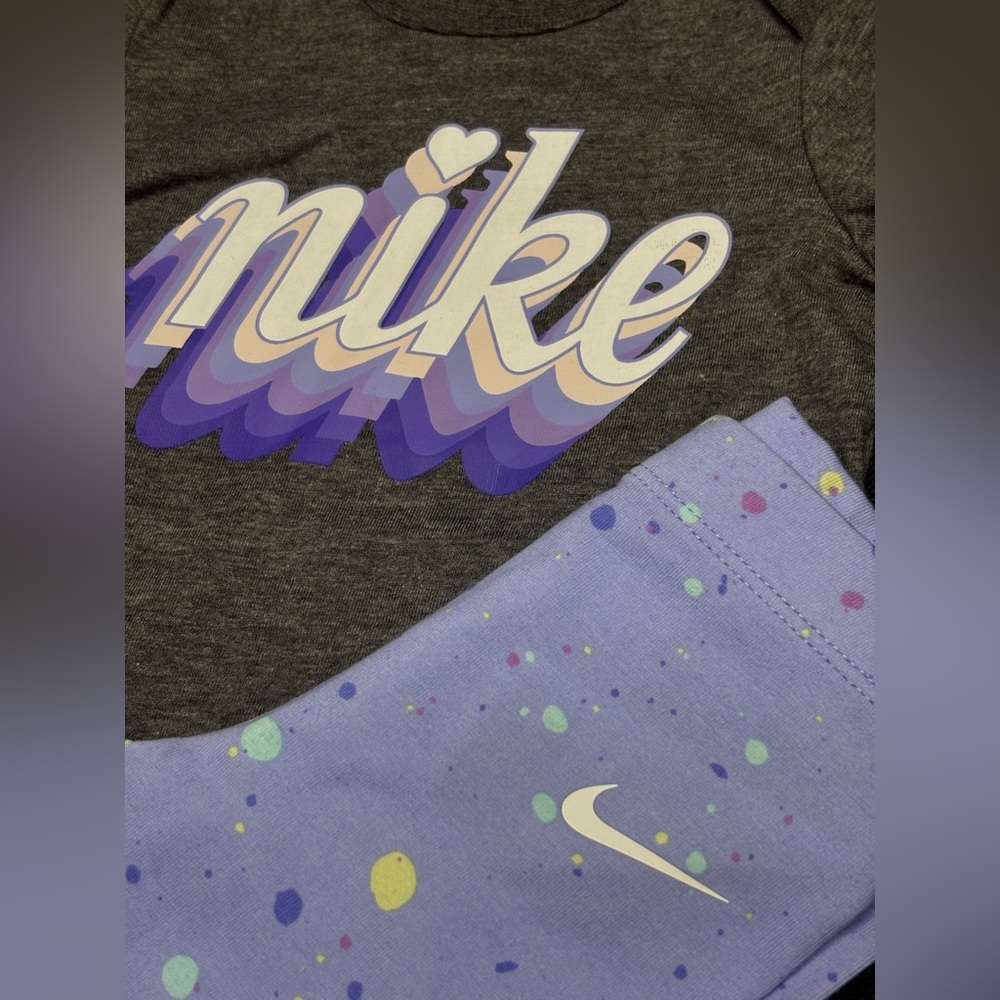 Nike Dark Gray Long Sleeve and Purple Pulse Leggings